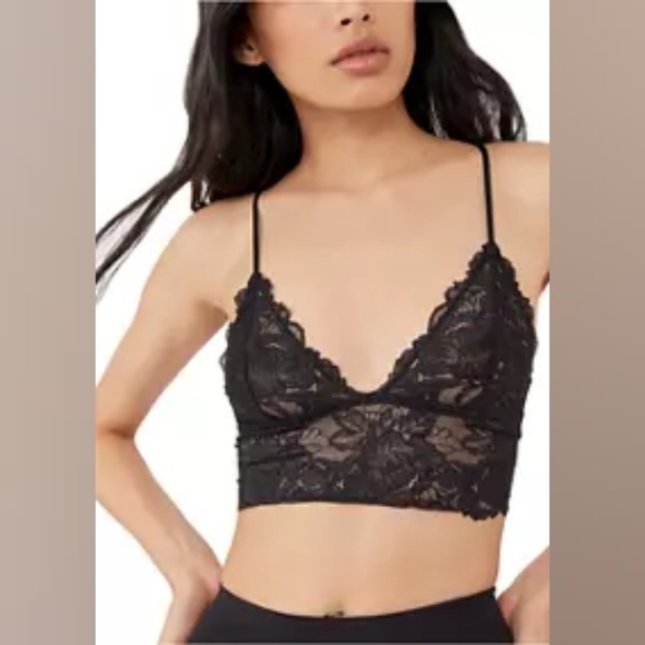 FREE PEOPLE INTIMATELY EVERYDAY LACE LONGLINE BRA 2-PACK IN BLACK COMBO - Picture 5 of 8